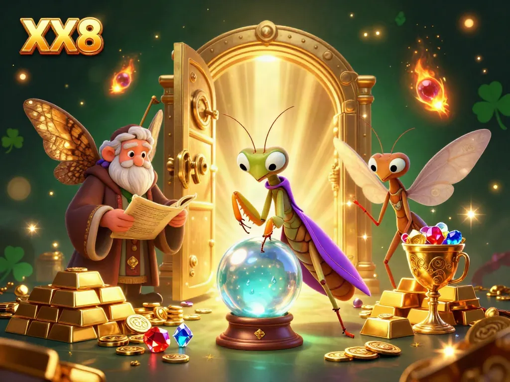 Experience the magic of XX8 as a fortune teller reveals treasures and gaming delights.