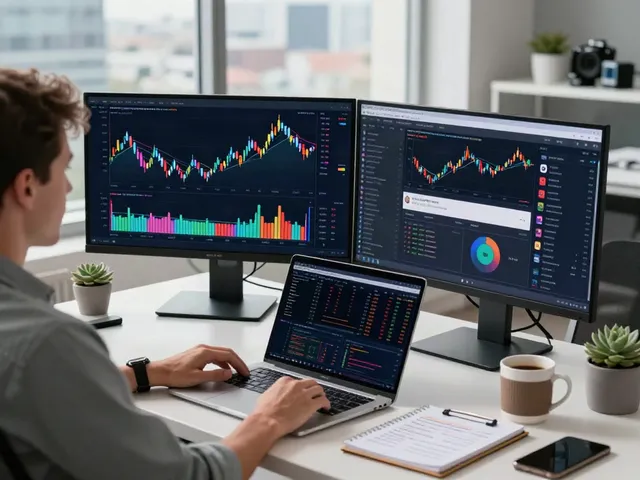 tradingview官网 analysis in a modern trading workspace with charts and tech