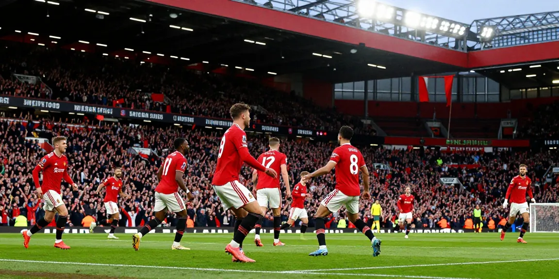 Exciting scene from the Manchester United vs Liverpool match highlighting intense rivalry and passionate fans.
