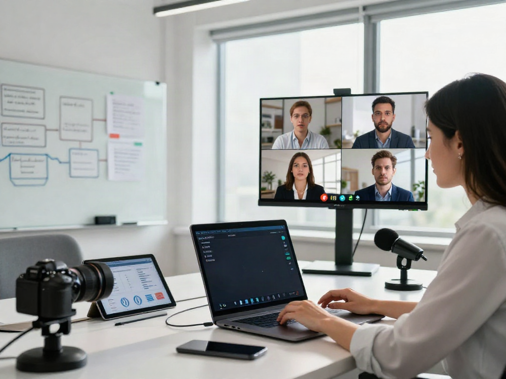 Deepfake protected Online Video Calls, Meetings and Conferencing with diverse team in secure video call setup