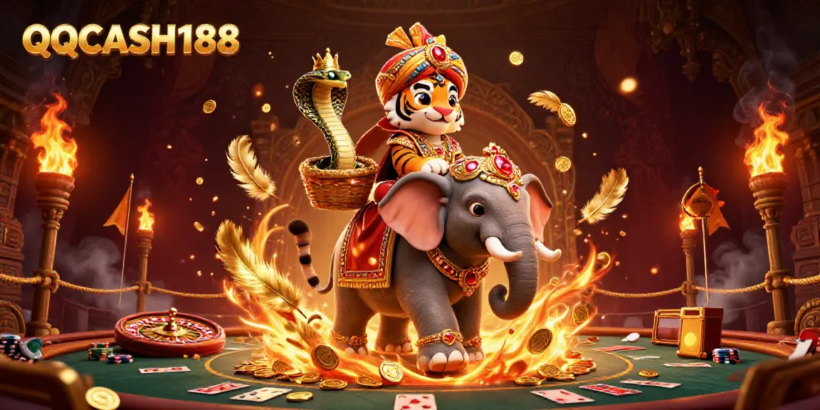 Bet on excitement with QQCASH188’s vibrant 3D casino illustration featuring thrilling elements.