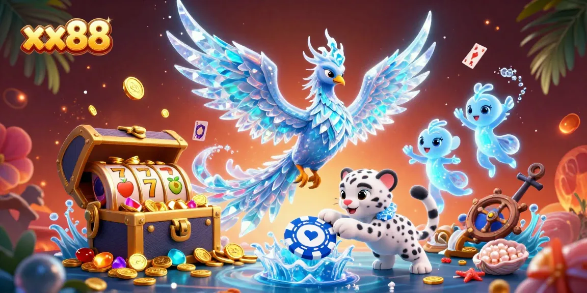 Experience the thrill of xx88 with a vibrant 3D casino scene featuring enchanting characters and lively gaming elements.